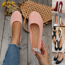 Women's Ballet Flat Dressy Casual Knit Shoes Slip On Round Toe Women Mesh Flats picture