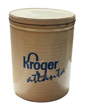 VTG  Atlanta Kroger Oversized Metal Storage Tin Can RARE Ad 12.5” Tall  picture