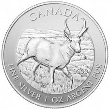 2013 1 oz Canadian Silver Pronghorn Antelope Coin picture