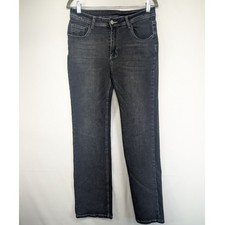 ROMWE Womens Black Wash Straight Jeans Embellished Pockets Size L US 8 10 picture