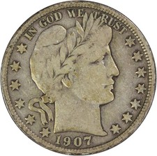 1907-D Barber Silver Half Dollar F Uncertified #303 picture