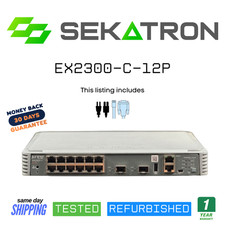 🔀 Juniper Networks EX2300-C-12P 12× Gigabit PoE+ • 2× 10G SFP+ Compact Switch ⚡ picture