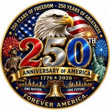 STICKER (BUY 2, GET 1 FREE) 250th of America vinyl glossy freedom USA picture