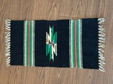 Vintage Southwestern Small Woven Textile with Geometric Design picture
