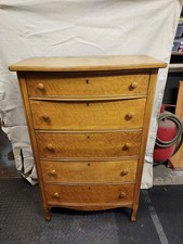 VINTAGE 5 DRAWER BIRDS EYE MAPLE DRESSER 46