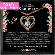 To My Soulmate/Wife Necklace Gift for Valentine Fiancée/Girlfriend Gifts for Her picture