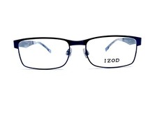 New IZOD Navy Blue Rectangular Metal Glasses IZ 2052 55 17 145 picture