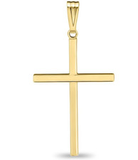 Real Solid 1/20 14K Yellow Gold Cross Crucifix Religious Pendant Necklace in mm picture