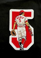 RARE Johnny Bench 5 HOF Cincinnati Reds 5in. Iron Sew On Embroidered Patch picture