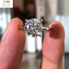 IGI 2.80Ct Round Cut E VS1 Lab Grown Diamond Engagement Ring In 950 Platinum picture