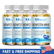 1-4 Bottles Benfotiamine 300mg, Fat Soluble Vitamin B1 120 Vegetarian Capsules picture
