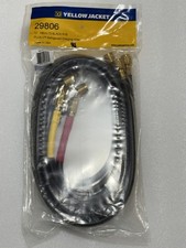 YELLOW JACKET 29806 Plus II 3 Pack 1/4” Charging Hoses Compact Valve End. picture