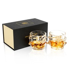 KANARS Whiskey Glasses 11 Oz Crystal Rocks Barware Set of 2 Whisky Gift for Men picture