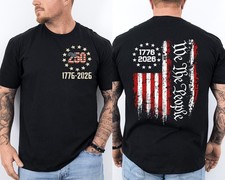 250 Years American Flag 250th Anniversary USA Patriotic Front & Back T-Shirt picture
