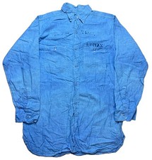 Vtg USN denim chambray Shirt L 40s Stencil named US Navy  picture
