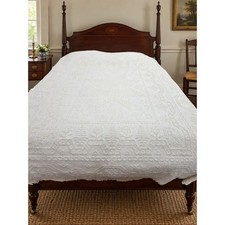 Vintage Candlewick Bedspread 100% Cotton Star Medallion Full Queen 88 x 104 picture