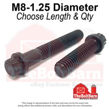 M8-1.25 Metric 12 Point Flange Screws Bolts Black Oxide (Pick Length & Qty) picture