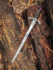 Medieval Arming Long Sword 1065 Steel Full Tang Battle Ready w/ Leather Scabbard picture