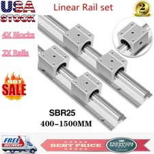 2X SBR25 L400-1500MM Fully Supported Linear Rail + 4X 25mm Slide Block Bearing picture