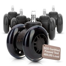 ZOFF Double Rollerblade Office Chair Wheels - 3 inch - Modern Clear picture