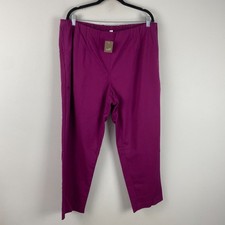 J. Jill Pull On Ankle Pants Size 20 Dewberry Pink Elastic Waist Cotton Blend picture