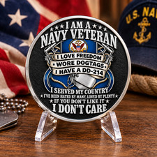 I An A Navy Veteran I Dont Care Commemorative Coin picture