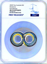 2022 OUROBOROS ANTIQUED 2oz Silver $2 COIN NGC MS70 FR picture