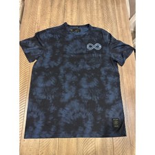 Roark Run Amok Mens Tie Dye Pocket T-Shirt Drirelease Graphic Navy Blue SZ Large picture