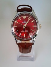 Vintage Roamer Men's Leather Mechanical Red Watch RARE picture