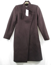 -NWT Reiss Petite Max Wool Blend Mid Length Women's Coat Chocolate Brown Sz 0P picture