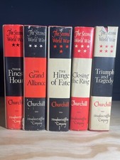 Winston S. Churchill THE SECOND WORLD WAR Set of 5 Volumes HC/DJ 1948 MISSING 1 picture