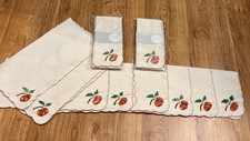 Vintage Fall Harvest Bouquet Placemats (8) & Napkins (2) Sets of 4 Embroidered  picture