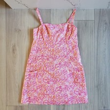 Lilly Pulitzer Dress Womens 12 Lola Hotty Pink Ten Speed Bicycle Print Shift picture