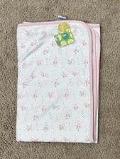 NWT Gymboree 2002 Sleepy Time Angel Reversible Blanket Vintage White Pink NEW picture