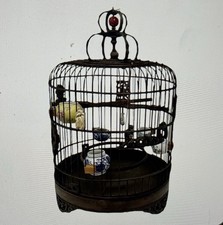 Antique Bamboo Chinese Birdcage, Fully Ornamented picture