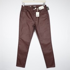 a.n.a Women's Hight Rise Reflective Fitted Hip Skinny Leg Denim Jeans Brown 8 picture