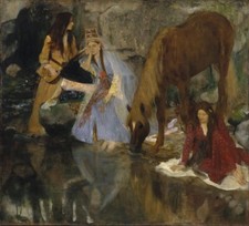 Edgar Degas Signed Hand-Painted Oil Painting on Canvas 16x24 in Impressionist .. picture
