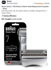Braun Series 7 70S Electric Shaver Head Replacement Cassette – Silver picture