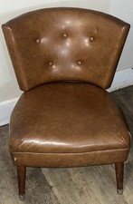 Vintage Kroehler Mid Century Modern Chair Brown Vinyl Lounge Accent Atomic MCM picture