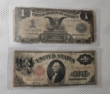 Large Size Note Set 1899 / 1917 $1 Black Eagle Silver Certificate / US Note picture