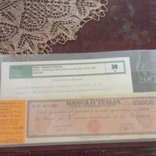 Bank of Italy 10,000 Lire Provisional Title 12.06.1950 SCG 30 BB, G/N 2277997 picture