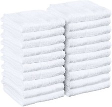 Salon Towels 100% Cotton Towel Pack Of 24 White Gym Spa Towel in 16x27 inches. picture