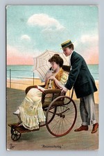 Tuck's Vintage Seaside Tactics Postcard 'Reconnoitering' Woman in Wheelchair picture
