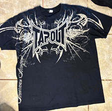 Tapout Men's Black Graphic Logo Crew Neck Short Sleeve Cotton Knit T-Shirt XL picture