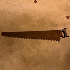Vintage Rusted Metal Carpenter Saw with Metal Handle, Brown, 1 Piece picture