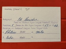 Ed Bouchee 🔥🔥🔥🔥MLB:1956 Philadelphia Phillies 🔥🔥🔥🔥🔥🔥🔥🔥Autograph🧢 picture