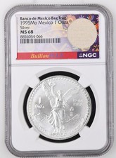 1995-Mo (MS68) Mexico 1oz Silver Libertad Onza NGC w/***BAG FRAGMENT*** picture
