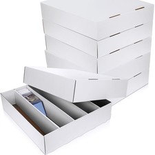 Pack 5000 Count Trading Card Storage Boxes 5 Compartments White picture