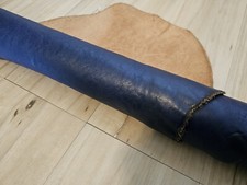 4-5oz ROYAL BLUE VEG  TAN FULL GRAIN LEATHER SHEET,PANEL,SHEATHS 12x24+ 4-5sqf  picture
