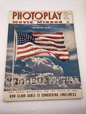 PhotoPlay/ Movie Mirror Magazine, Flag  Aug 1942 Ronald Reagan, Clark Cable #05 picture